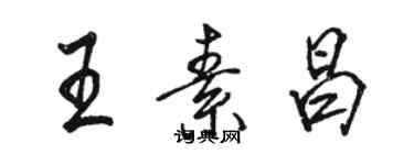 駱恆光王素昌行書個性簽名怎么寫