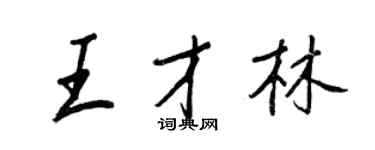 王正良王才林行書個性簽名怎么寫