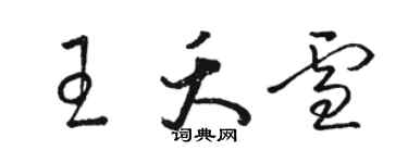 駱恆光王夭雪草書個性簽名怎么寫