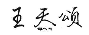 駱恆光王天頌行書個性簽名怎么寫