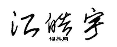 朱錫榮江皓宇草書個性簽名怎么寫