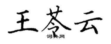 丁謙王苓雲楷書個性簽名怎么寫