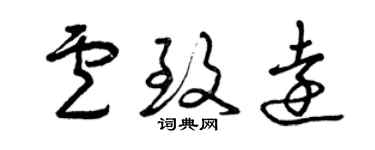 曾慶福盧致遠草書個性簽名怎么寫