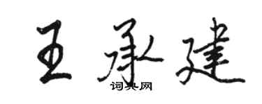 駱恆光王承建行書個性簽名怎么寫
