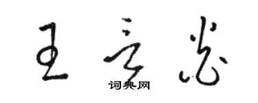 駱恆光王言炎草書個性簽名怎么寫