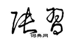 曾慶福張習草書個性簽名怎么寫