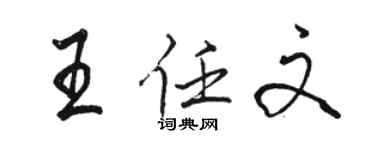 駱恆光王任文行書個性簽名怎么寫