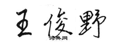 駱恆光王俊野行書個性簽名怎么寫