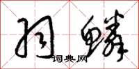 梁錦英羽鱗草書怎么寫