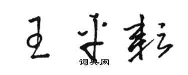 駱恆光王平耘草書個性簽名怎么寫