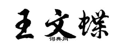 胡問遂王文蝶行書個性簽名怎么寫