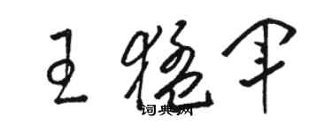 駱恆光王猛軍草書個性簽名怎么寫