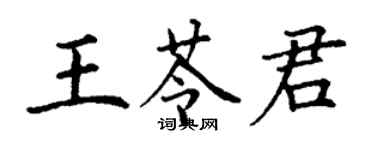 丁謙王苓君楷書個性簽名怎么寫