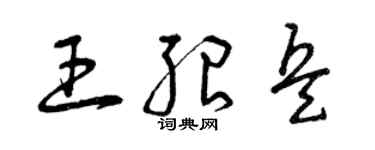 曾慶福王紹兵草書個性簽名怎么寫