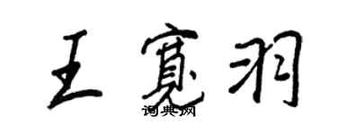 王正良王寬羽行書個性簽名怎么寫