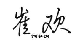 駱恆光崔歡行書個性簽名怎么寫