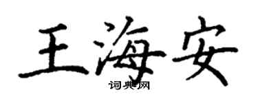 丁謙王海安楷書個性簽名怎么寫