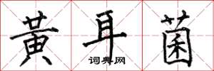 何伯昌黃耳菌楷書怎么寫