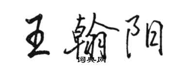 駱恆光王翰陽行書個性簽名怎么寫