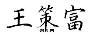 丁謙王策富楷書個性簽名怎么寫