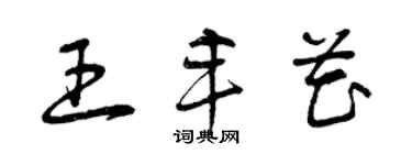 曾慶福王豐花草書個性簽名怎么寫