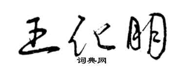 曾慶福王化朋草書個性簽名怎么寫