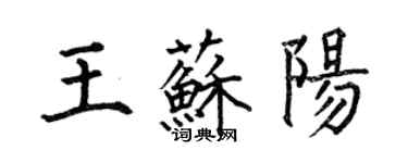 何伯昌王蘇陽楷書個性簽名怎么寫