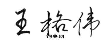 駱恆光王格偉行書個性簽名怎么寫