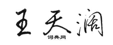駱恆光王天闊行書個性簽名怎么寫