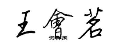 王正良王會茗行書個性簽名怎么寫