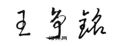 駱恆光王爭銘草書個性簽名怎么寫