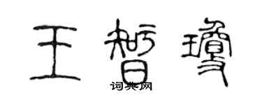 陳聲遠王智瓊篆書個性簽名怎么寫