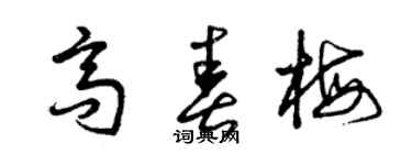 曾慶福高春梅草書個性簽名怎么寫