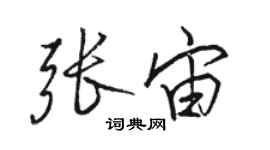 駱恆光張宙行書個性簽名怎么寫