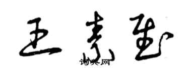 曾慶福王素慰草書個性簽名怎么寫