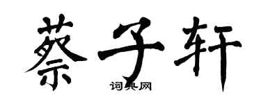 翁闓運蔡子軒楷書個性簽名怎么寫