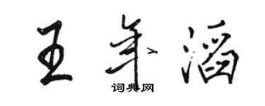 駱恆光王年滔行書個性簽名怎么寫