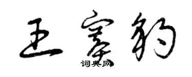 曾慶福王賽豹草書個性簽名怎么寫