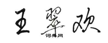 駱恆光王翠歡行書個性簽名怎么寫