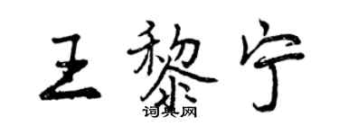 曾慶福王黎寧行書個性簽名怎么寫
