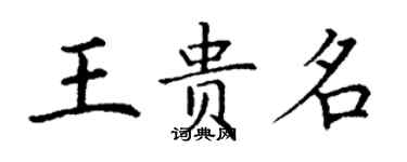 丁謙王貴名楷書個性簽名怎么寫