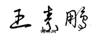 曾慶福王素鵬草書個性簽名怎么寫