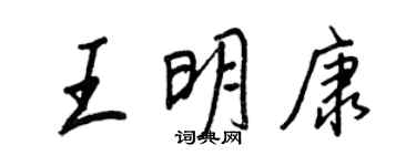 王正良王明康行書個性簽名怎么寫