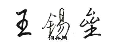 駱恆光王錫壘行書個性簽名怎么寫