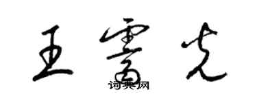 梁錦英王霽光草書個性簽名怎么寫