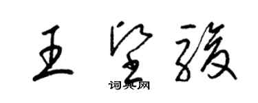 梁錦英王堅駿草書個性簽名怎么寫