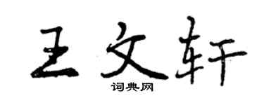 曾慶福王文軒行書個性簽名怎么寫