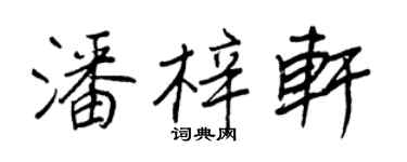 王正良潘梓軒行書個性簽名怎么寫