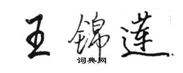 駱恆光王錦蓮行書個性簽名怎么寫