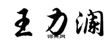 胡問遂王力瀾行書個性簽名怎么寫